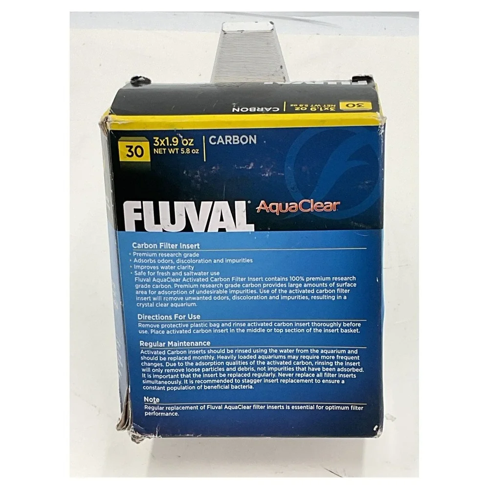 Fluval‎ AquaClear 30 Activated Carbon Filter Inserts 3-Pack Aquarium Media A1382